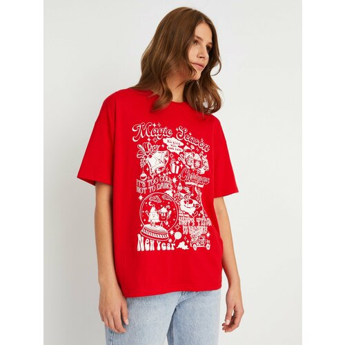 женская футболка с коротким рукавом zolla, красная