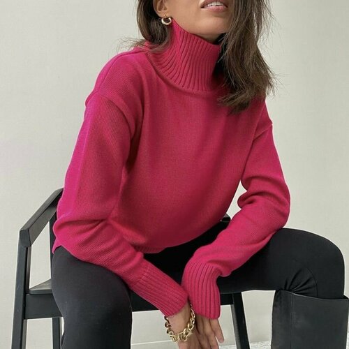 женский свитер удлиненные нет бренда, розовый