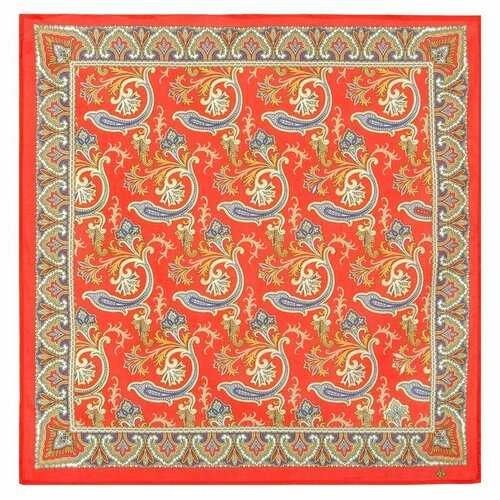 женский платок павловопосадская платочная мануфактура, красный