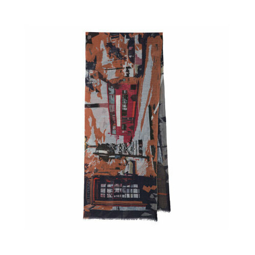 мужской шерстяные шарф павловопосадская платочная мануфактура, оранжевый
