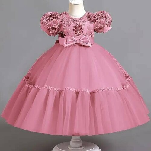 шелковые платье laishi garment для девочки, розовое