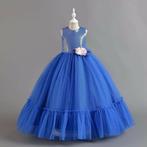 кожаные платье max garment для девочки, синее