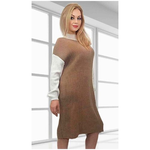 женское платье-свитеры bgt, бежевое