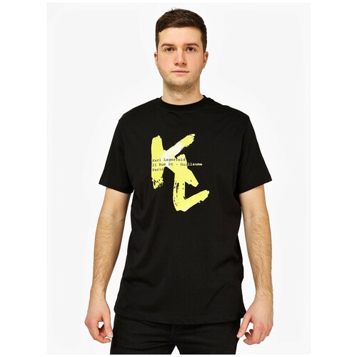 мужская футболка с принтом karl lagerfeld, черная