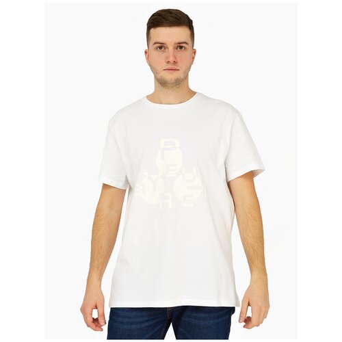 мужская футболка с принтом peuterey, белая