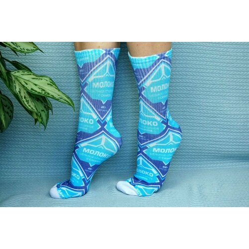 женские носки хлопковые cotton print, синие