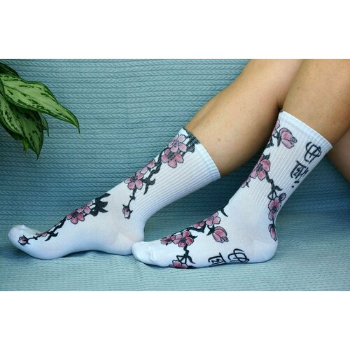 женские носки хлопковые cotton print, розовые