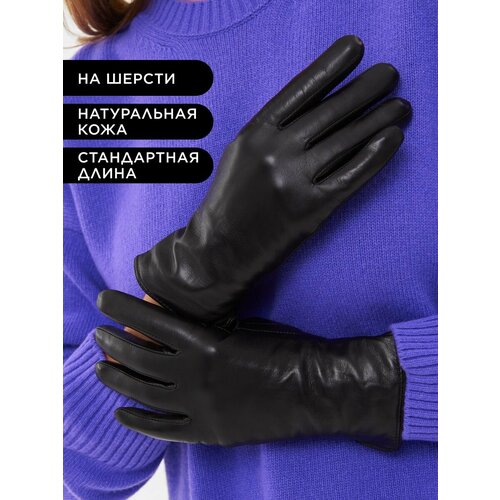 женские кожаные перчатки clarissa, черные
