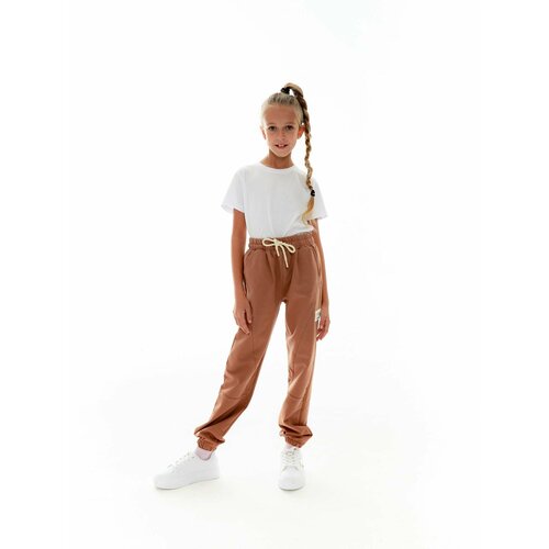 широкие брюки superkinder для девочки, коричневые