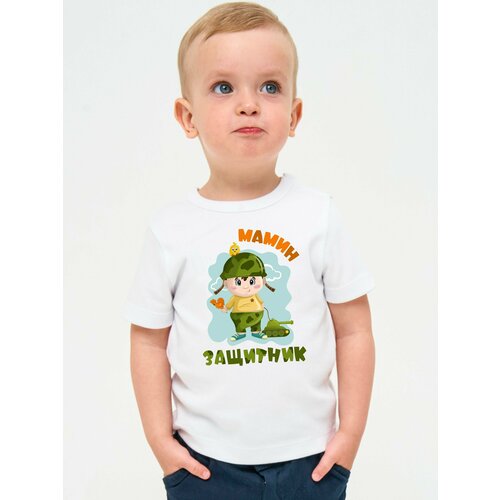 футболка с круглым вырезом валерия мура для мальчика, белая