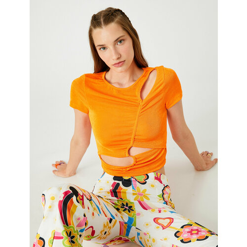 женская спортивные футболка koton, оранжевая