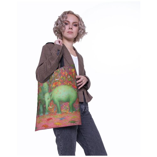 женская сумка-шоперы postergallery, зеленая