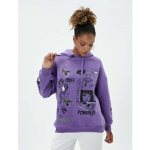 женский спортивные свитшот koton, фиолетовый