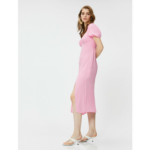женское джинсовые платье koton, розовое