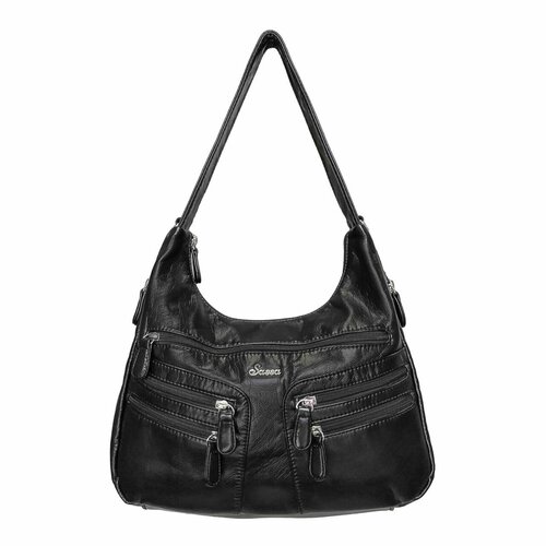 женская кожаные сумка sassa, черная