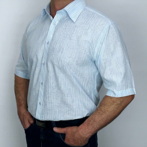 мужская рубашка с коротким рукавом bossado, голубая
