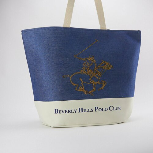 женская пляжные сумка beverly hills polo club, синяя