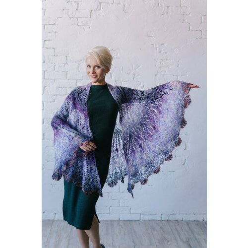женский платок легендарные пуховые платки, фиолетовый