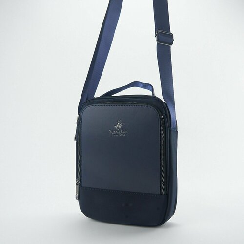 мужская сумка через плечо beverly hills polo club, синяя