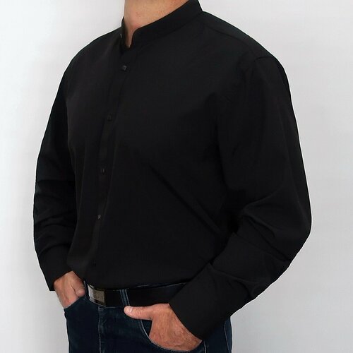 мужская рубашка с длинным рукавом alexander matin, черная