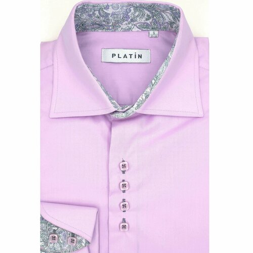 мужская рубашка с длинным рукавом platin, розовая