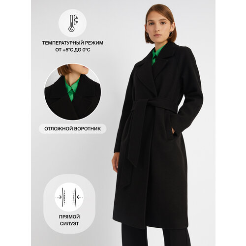 женское двубортные пальто zolla, черное