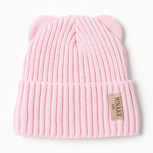 шапка minaku для девочки, розовая