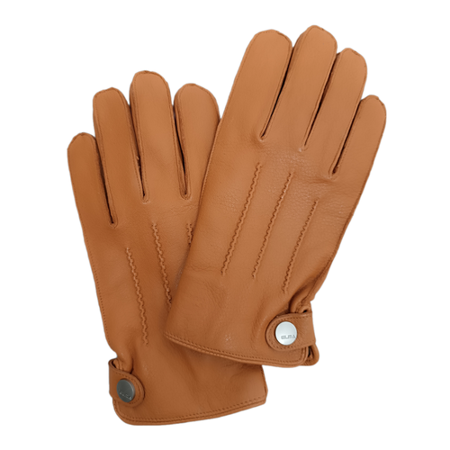 мужские кожаные перчатки elma, коричневые