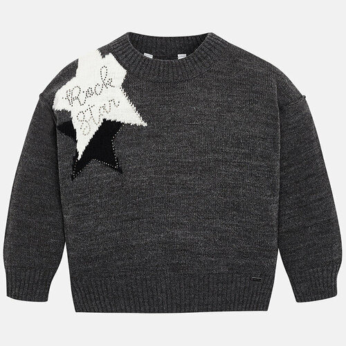 шерстяные свитер mayoral для девочки, серый