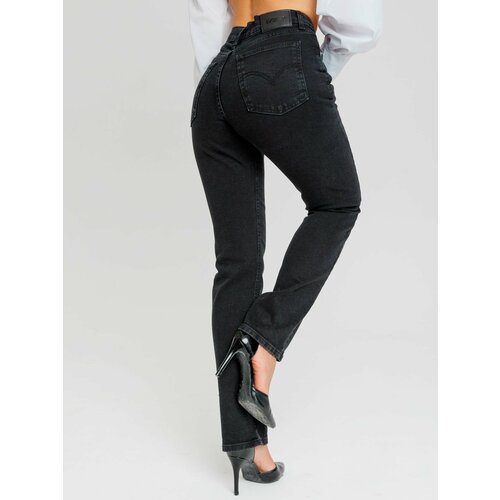 женские джинсы с высокой посадкой toples, черные
