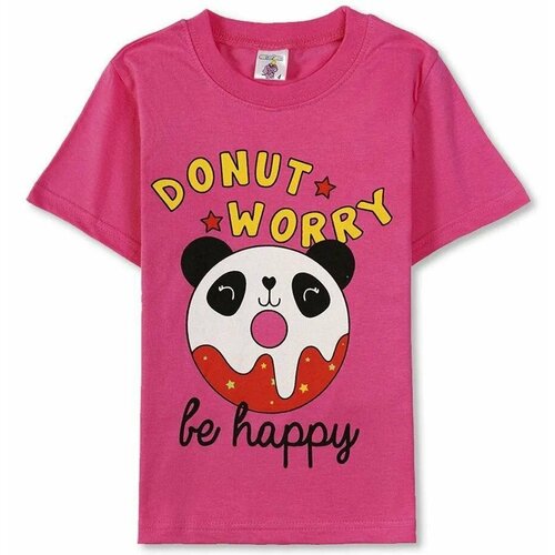 футболка веселый супер слоненок для девочки, розовая