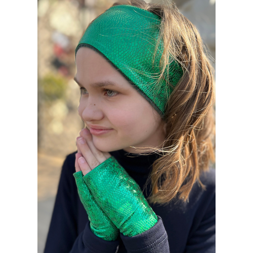 перчатки olivi classic для девочки, зеленые