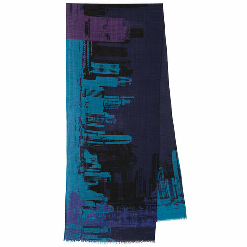 мужской шерстяные шарф павловопосадская платочная мануфактура, голубой