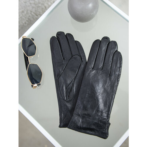 женские кожаные перчатки mfk, черные