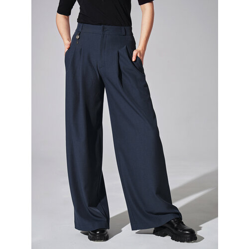 женские широкие брюки d’imma fashion studio, синие