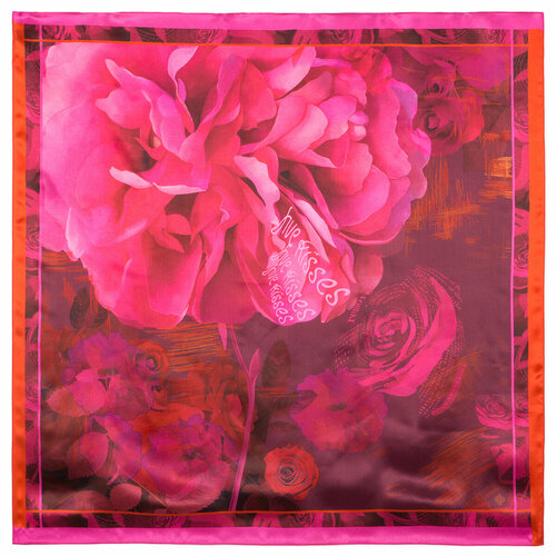 женский шелковые платок павловопосадская платочная мануфактура, розовый