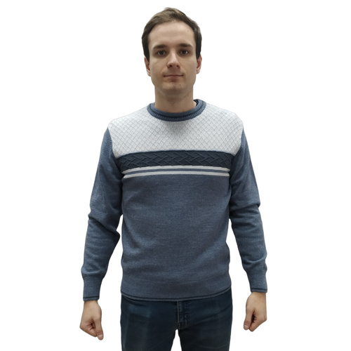 мужской свитер с круглым вырезом negri, голубой
