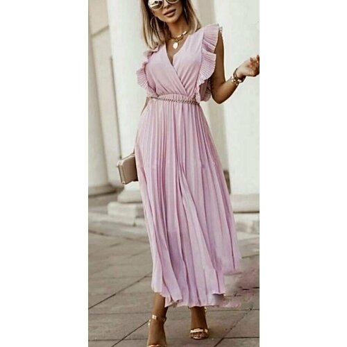 женское платье с v-образным вырезом perzoni, розовое
