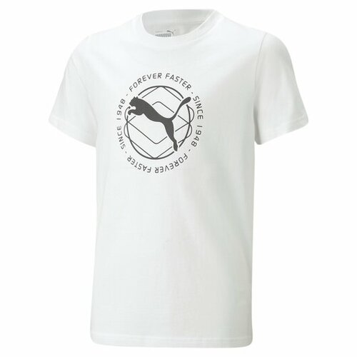 спортивные футболка puma для мальчика, белая