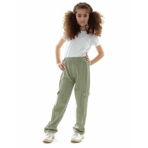 широкие брюки superkinder для девочки, зеленые