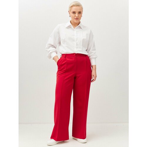 женские брюки с высокой посадкой 4forms, красные