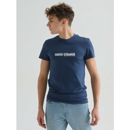 мужская футболка с круглым вырезом jason rocks, синяя