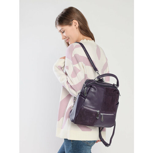 женский кожаные рюкзак valle mitto, фиолетовый