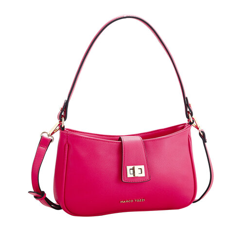 женская кожаные сумка marco tozzi, розовая