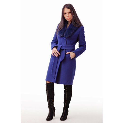 женское шерстяное пальто margo, синее