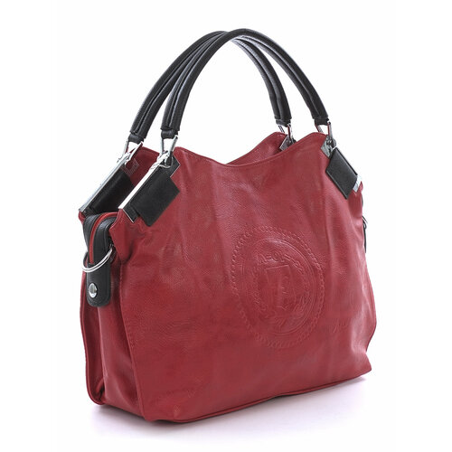 женская кожаные сумка без бренда, красная