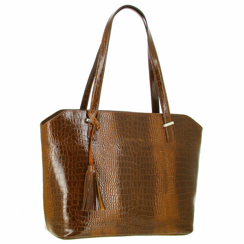 женская кожаные сумка versado, коричневая