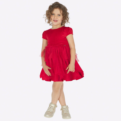 платье с завышенной талией mayoral для девочки, красное