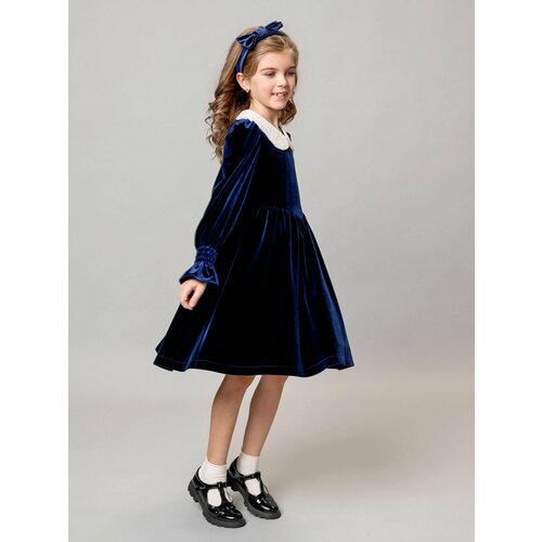 платье с v-образным вырезом oletwice для девочки, синее