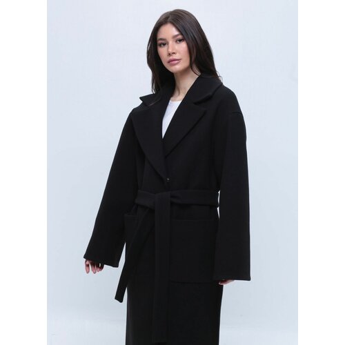 женское длинные пальто каляев, черное